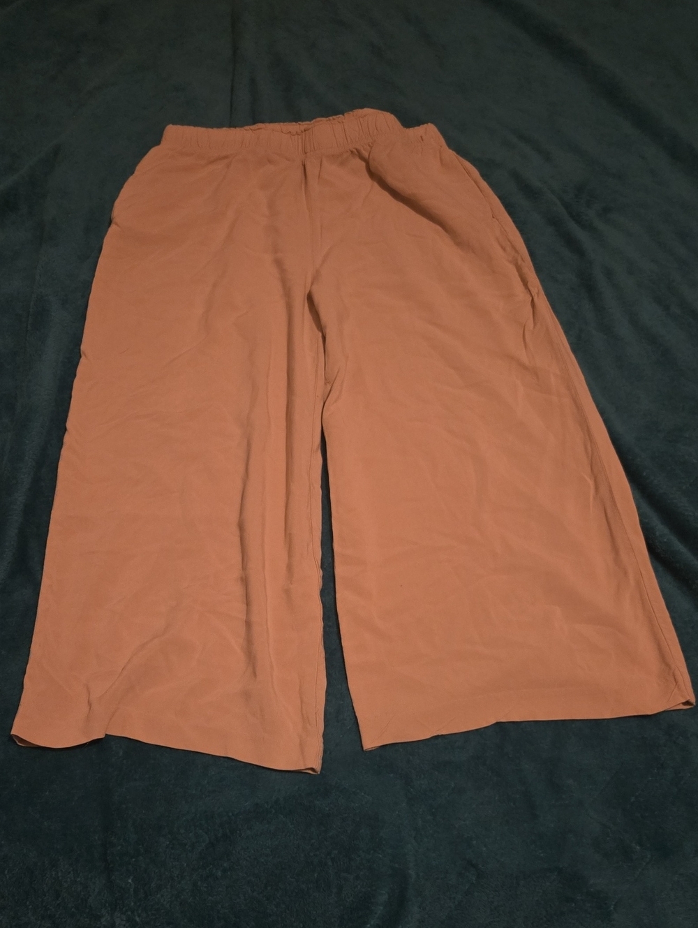 H&M Wide Leg Elastic Waist Pants - Cream